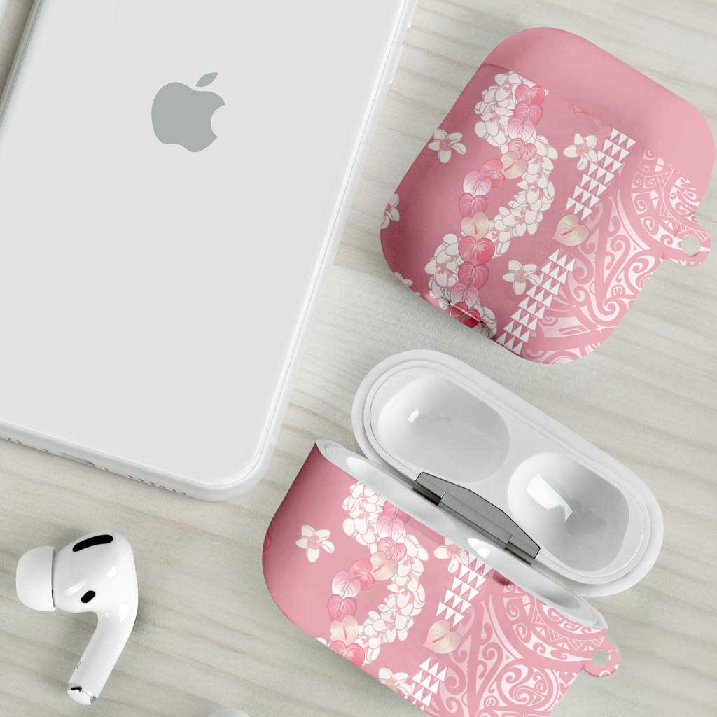 Soft Pink Hawaii Anthurium Plumeria Lei AirPods Case