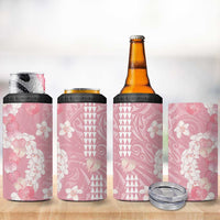 Soft Pink Hawaii Anthurium Plumeria Lei 4 in 1 Can Cooler Tumbler