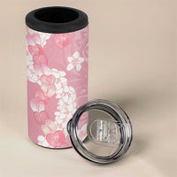 Soft Pink Hawaii Anthurium Plumeria Lei 4 in 1 Can Cooler Tumbler