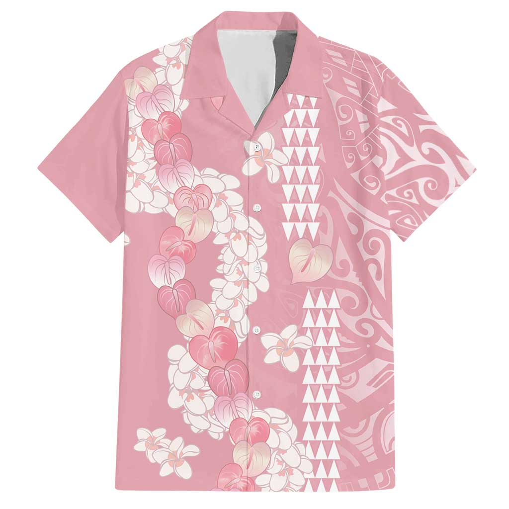 Soft Pink Hawaii Anthurium Plumeria Lei Hawaiian Shirt LT9 Pink - Polynesian Pride