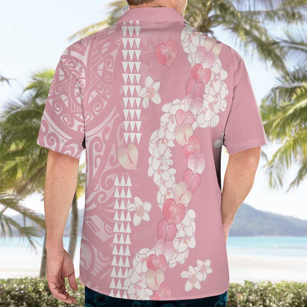 Soft Pink Hawaii Anthurium Plumeria Lei Hawaiian Shirt LT9 - Polynesian Pride
