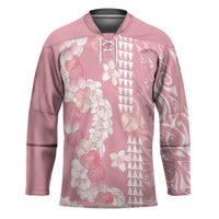 Soft Pink Hawaii Anthurium Plumeria Lei Hockey Jersey LT9 Unisex Pink - Polynesian Pride