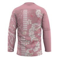 Soft Pink Hawaii Anthurium Plumeria Lei Hockey Jersey LT9 - Polynesian Pride