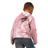 Soft Pink Hawaii Anthurium Plumeria Lei Kid Hoodie