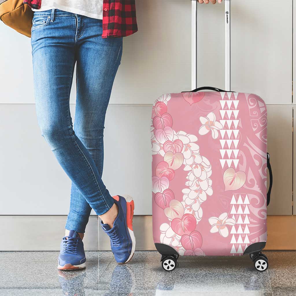 Soft Pink Hawaii Anthurium Plumeria Lei Luggage Cover