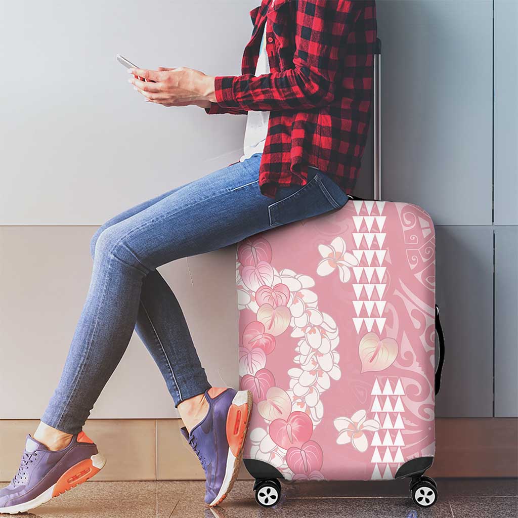 Soft Pink Hawaii Anthurium Plumeria Lei Luggage Cover