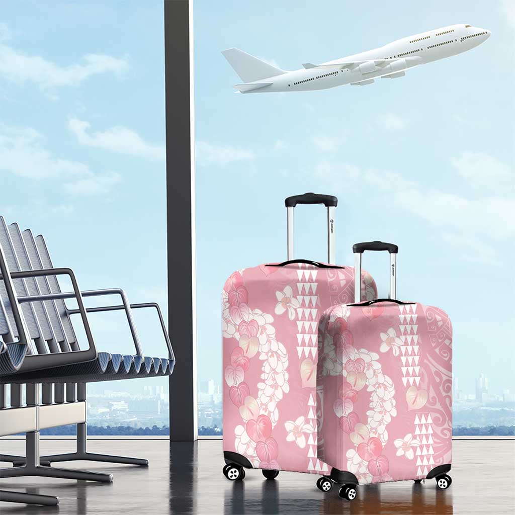Soft Pink Hawaii Anthurium Plumeria Lei Luggage Cover