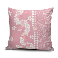 Soft Pink Hawaii Anthurium Plumeria Lei Pillow Cover