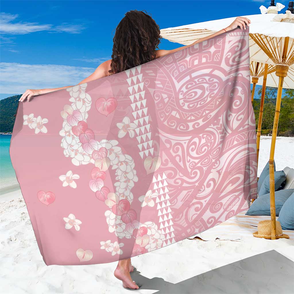 Soft Pink Hawaii Anthurium Plumeria Lei Sarong
