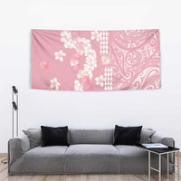 Soft Pink Hawaii Anthurium Plumeria Lei Tapestry