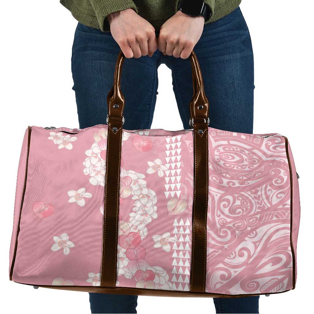 Soft Pink Hawaii Anthurium Plumeria Lei Travel Bag