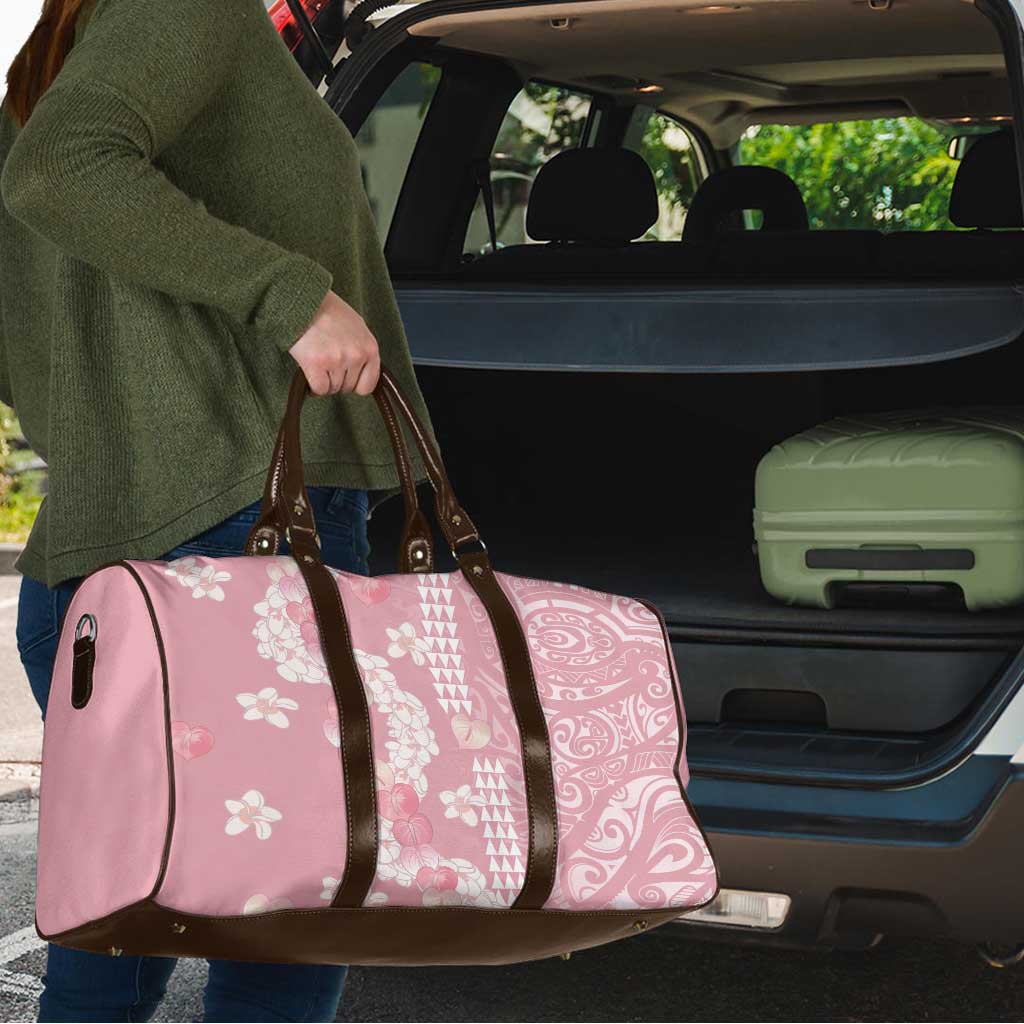 Soft Pink Hawaii Anthurium Plumeria Lei Travel Bag