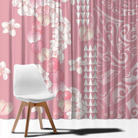 Soft Pink Hawaii Anthurium Plumeria Lei Window Curtain