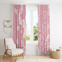 Soft Pink Hawaii Anthurium Plumeria Lei Window Curtain