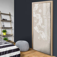 Suede Beige Hawaii Anthurium Plumeria Lei Door Cover