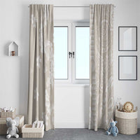 Suede Beige Hawaii Anthurium Plumeria Lei Window Curtain