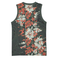 Hawaii Tartan With Hibiscus Basketball Jersey Polynesian Pattern Vintage