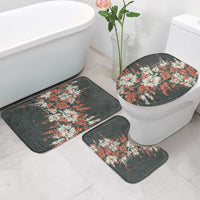 Hawaii Tartan With Hibiscus Bathroom Set Polynesian Pattern Vintage