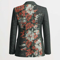 Hawaii Tartan With Hibiscus Blazer Polynesian Pattern Vintage