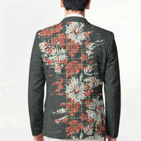Hawaii Tartan With Hibiscus Blazer Polynesian Pattern Vintage