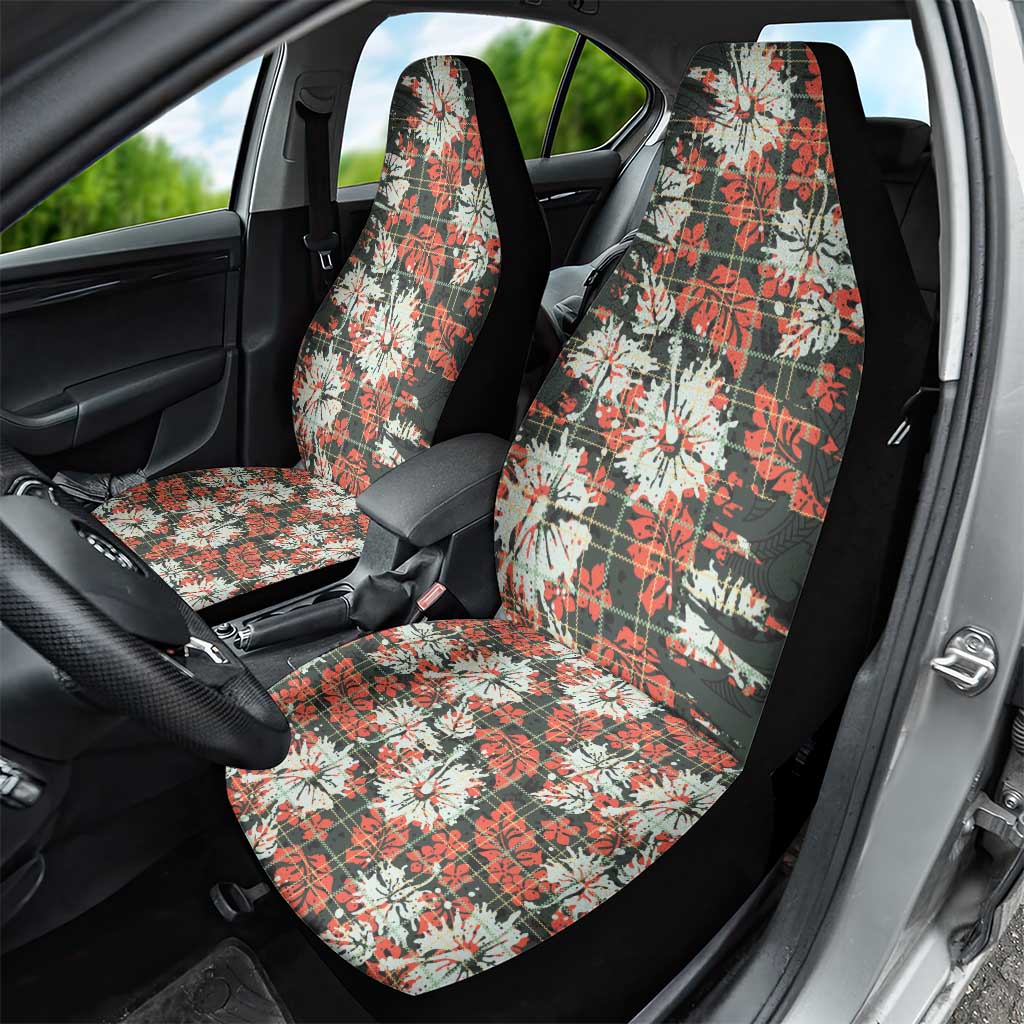 Hawaii Tartan With Hibiscus Car Seat Cover Polynesian Pattern Vintage