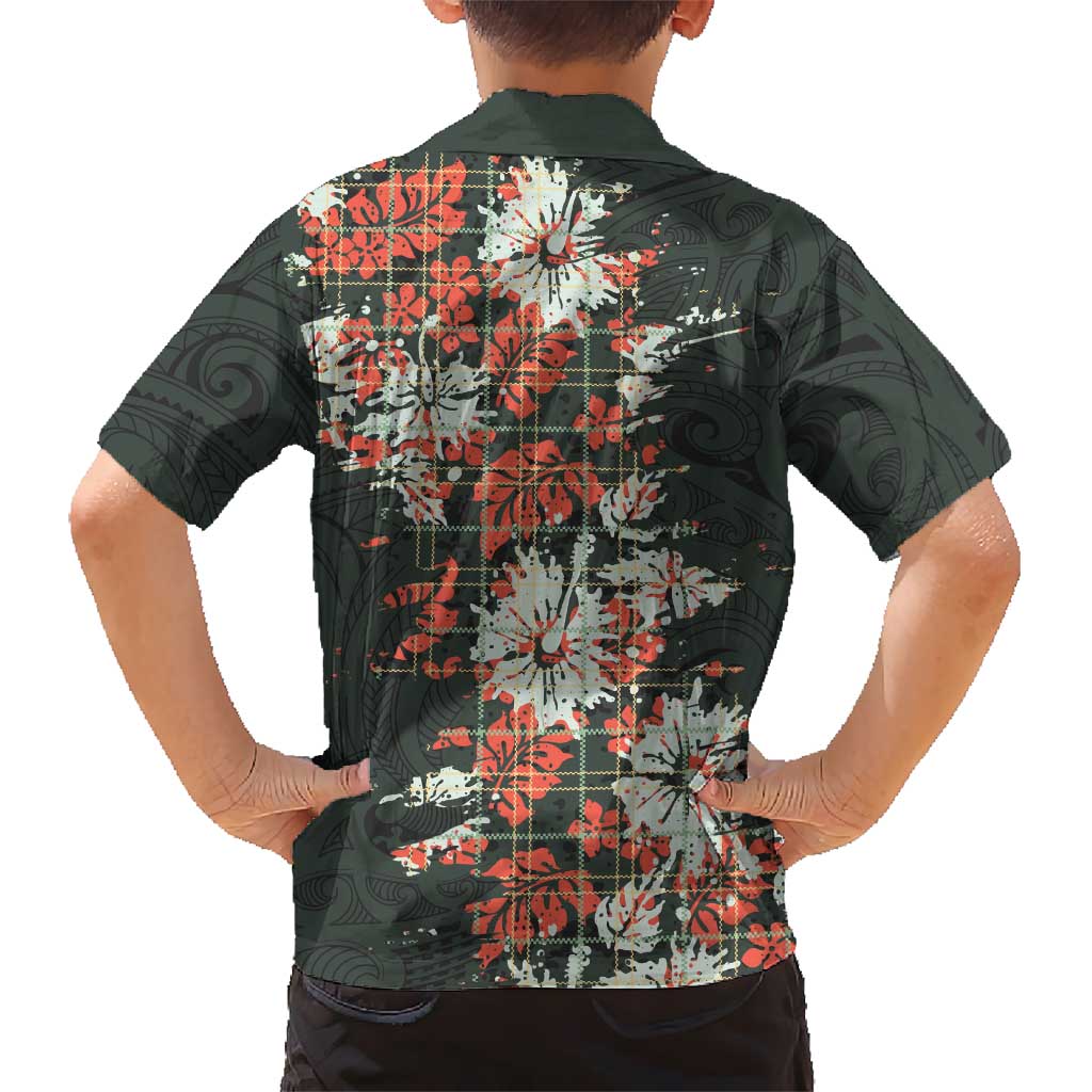 Hawaii Tartan With Hibiscus Family Matching Mermaid Dress and Hawaiian Shirt Polynesian Pattern Vintage LT9 - Polynesian Pride