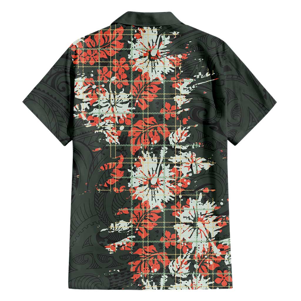 Hawaii Tartan With Hibiscus Family Matching Off The Shoulder Long Sleeve Dress and Hawaiian Shirt Polynesian Pattern Vintage LT9 - Polynesian Pride