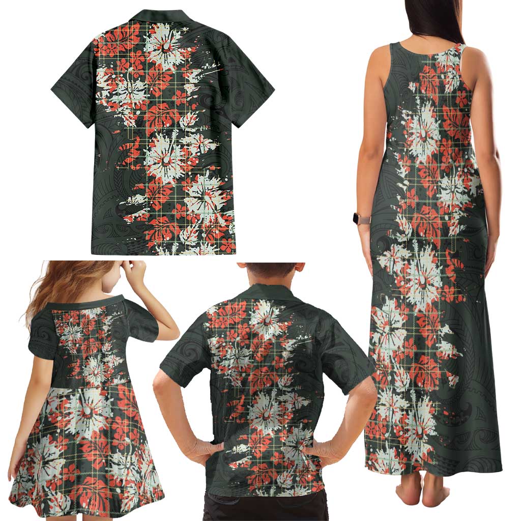 Hawaii Tartan With Hibiscus Family Matching Tank Maxi Dress and Hawaiian Shirt Polynesian Pattern Vintage LT9 - Polynesian Pride