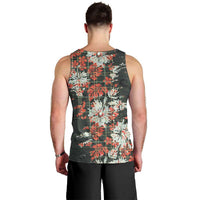 Hawaii Tartan With Hibiscus Men Tank Top Polynesian Pattern Vintage