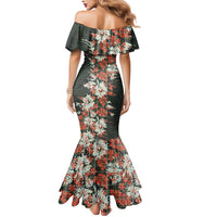 Hawaii Tartan With Hibiscus Mermaid Dress Polynesian Pattern Vintage