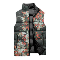Hawaii Tartan With Hibiscus Sleeveless Puffer Jacket Polynesian Pattern Vintage