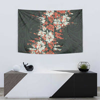 Hawaii Tartan With Hibiscus Tapestry Polynesian Pattern Vintage