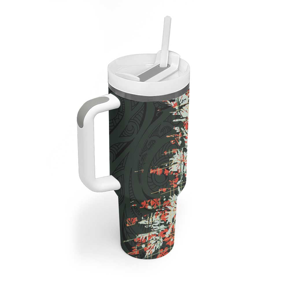 Hawaii Tartan With Hibiscus Tumbler With Handle Polynesian Pattern Vintage LT9 - Polynesian Pride