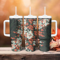 Hawaii Tartan With Hibiscus Tumbler With Handle Polynesian Pattern Vintage LT9 - Polynesian Pride
