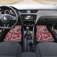Japanese Hawaiian Crane Car Mats Soft Pink Tapa Patchwork Pattern