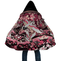 Japanese Hawaiian Crane Cloak Soft Pink Tapa Patchwork Pattern