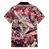 Japanese Hawaiian Crane Family Matching Long Sleeve Bodycon Dress and Hawaiian Shirt Soft Pink Tapa Patchwork Pattern LT9 - Polynesian Pride