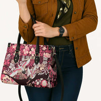 Japanese Hawaiian Crane Leather Bag Soft Pink Tapa Patchwork Pattern