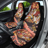 Japanese Hawaiian Crane Car Seat Cover Yellow Ochre Tapa Patchwork Pattern LT9 - Polynesian Pride