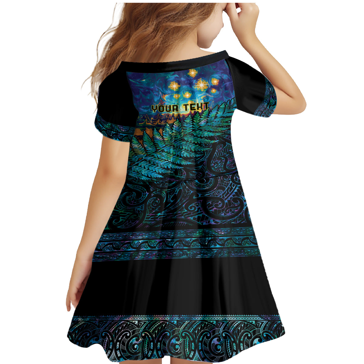 Matariki Te Tau Hou Maori Family Matching Mermaid Dress and Hawaiian Shirt New Zealand Silver Fern Night Starry Sky LT9 - Polynesian Pride