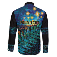Matariki Te Tau Hou Maori Family Matching Off Shoulder Short Dress and Hawaiian Shirt New Zealand Silver Fern Night Starry Sky LT9 - Polynesian Pride