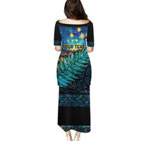 Matariki Te Tau Hou Maori Family Matching Puletasi and Hawaiian Shirt New Zealand Silver Fern Night Starry Sky LT9 - Polynesian Pride