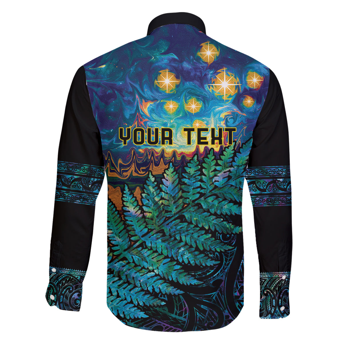 Matariki Te Tau Hou Maori Family Matching Summer Maxi Dress and Hawaiian Shirt New Zealand Silver Fern Night Starry Sky LT9 - Polynesian Pride