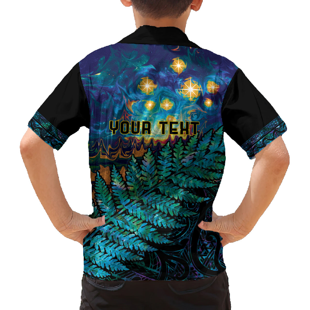 Matariki Te Tau Hou Maori Family Matching Tank Maxi Dress and Hawaiian Shirt New Zealand Silver Fern Night Starry Sky LT9 - Polynesian Pride