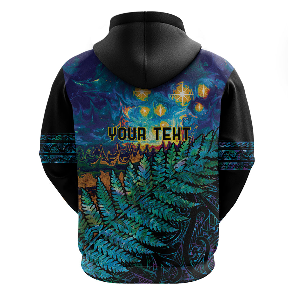Matariki Te Tau Hou Maori Hoodie New Zealand Silver Fern Night Starry Sky LT9 - Polynesian Pride