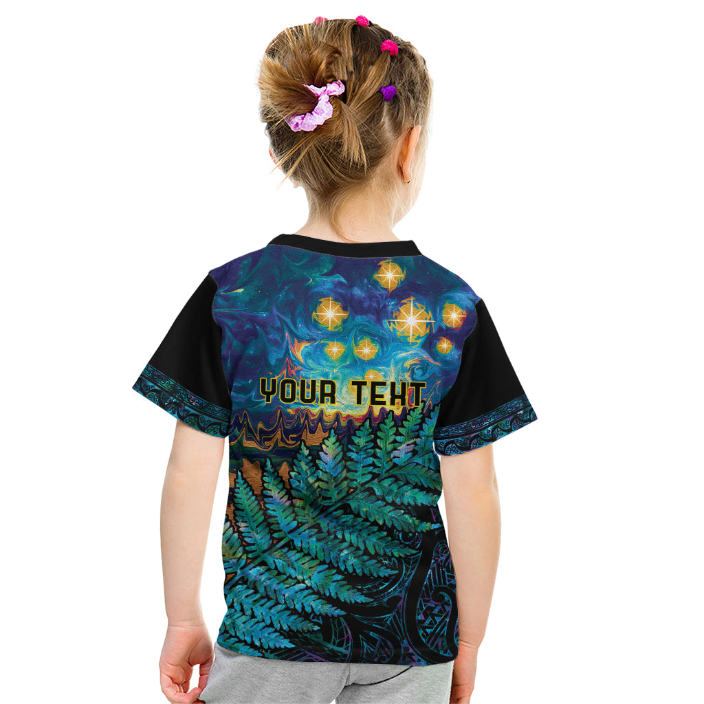 Matariki Te Tau Hou Maori Kid T Shirt New Zealand Silver Fern Night Starry Sky LT9 - Polynesian Pride