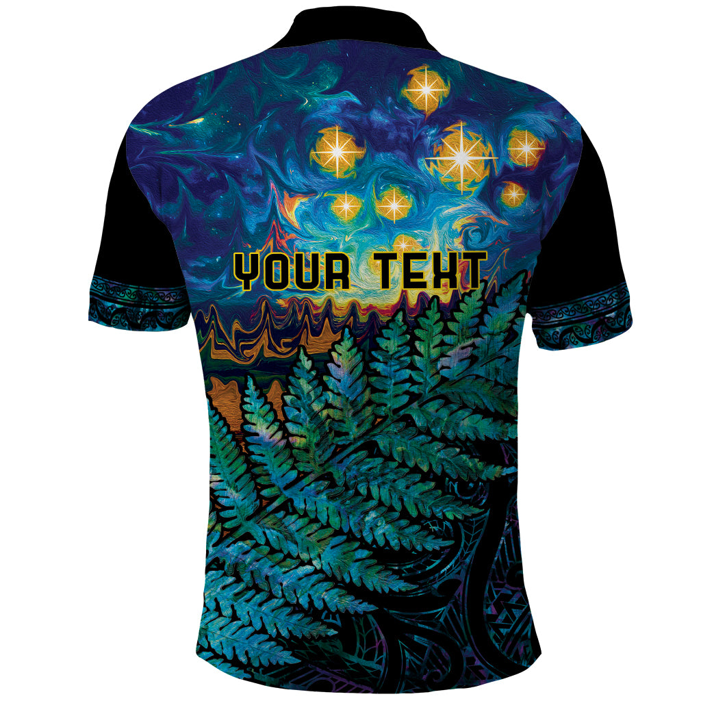 Matariki Te Tau Hou Maori Polo Shirt New Zealand Silver Fern Night Starry Sky LT9 - Polynesian Pride