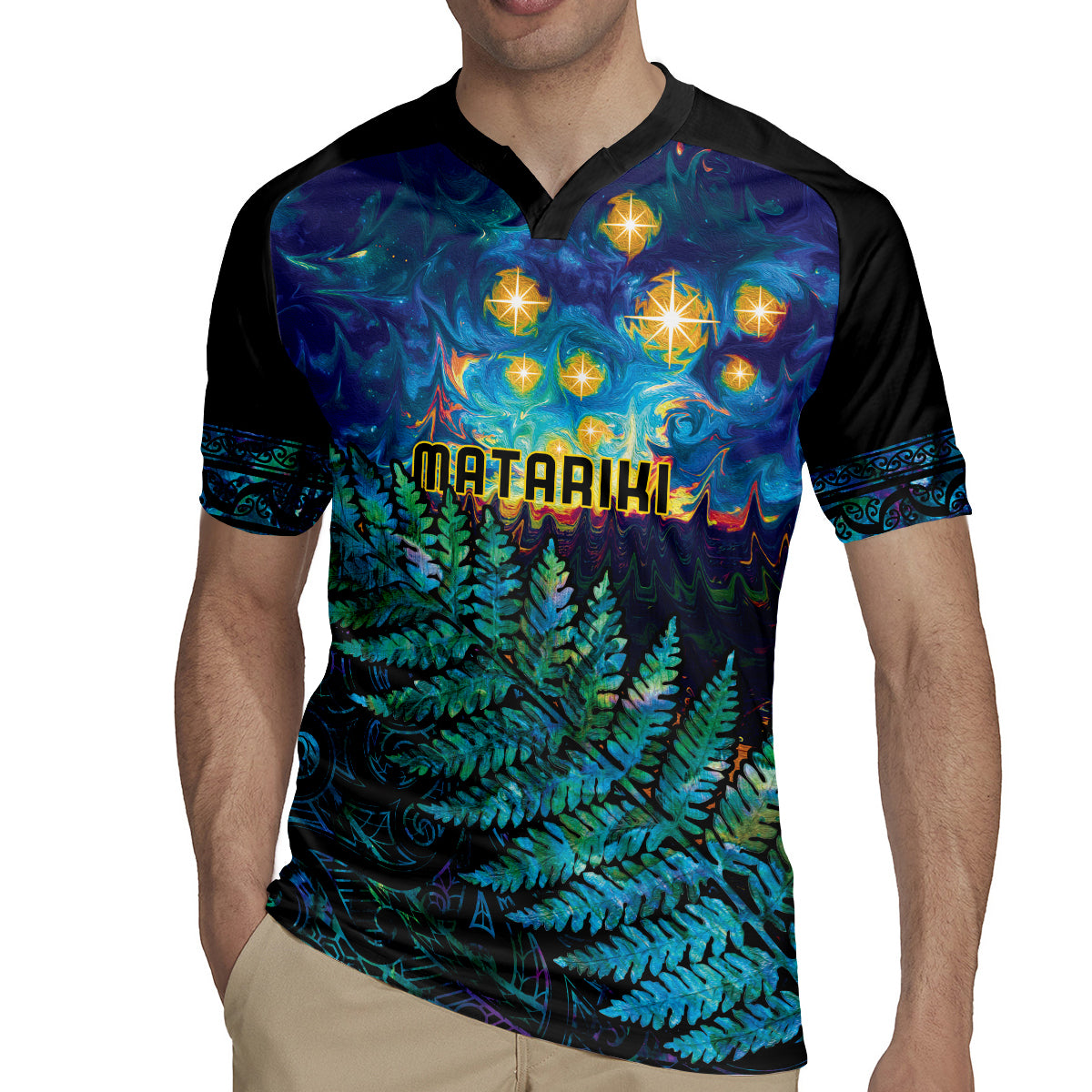 Matariki Te Tau Hou Maori Rugby Jersey New Zealand Silver Fern Night Starry Sky LT9 - Polynesian Pride