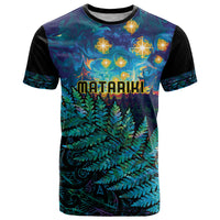 Matariki Te Tau Hou Maori T Shirt New Zealand Silver Fern Night Starry Sky LT9 Black - Polynesian Pride