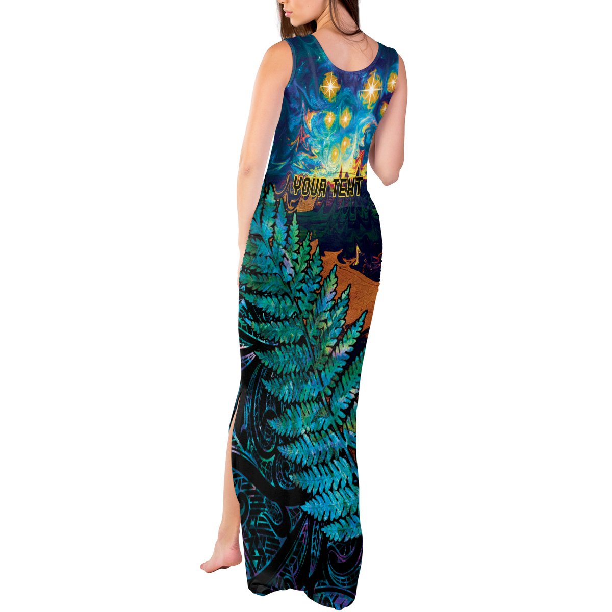 Matariki Te Tau Hou Maori Tank Maxi Dress New Zealand Silver Fern Night Starry Sky LT9 - Polynesian Pride